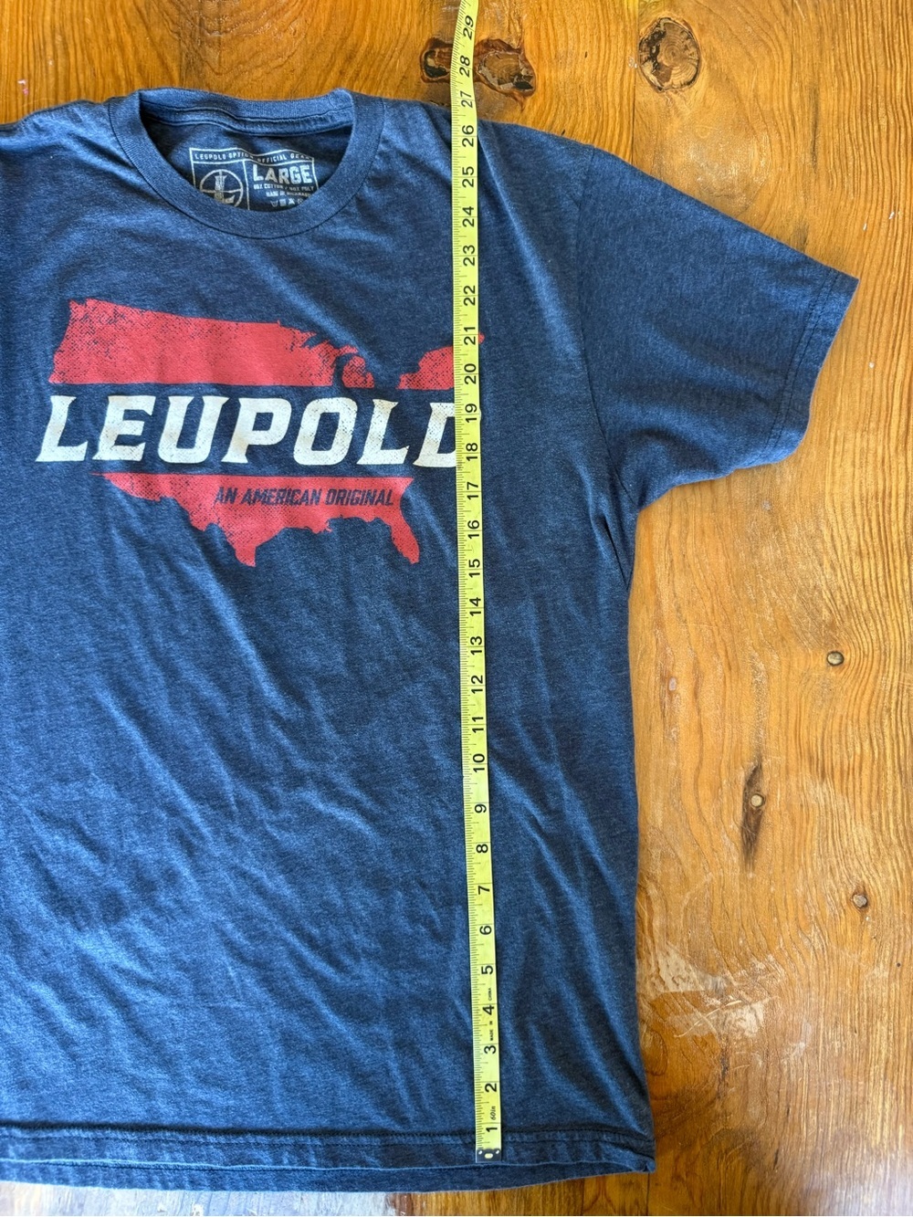Leupold Optics Men’s Heather Gray Short-Sleeve Logo T‑Shirt, Gray/Red Large - Picture 4 of 5